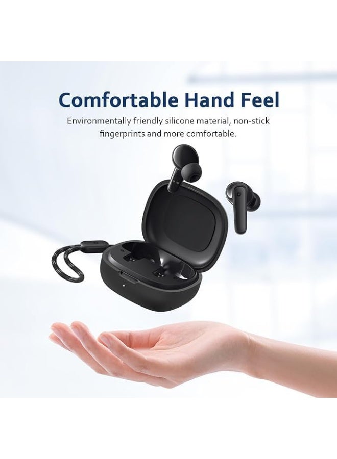 Fekra Silicone Case Cover for Anker Soundcore R50i / P20i / P25i – Portable Protective Sleeve with Keychain- Black - Image 3